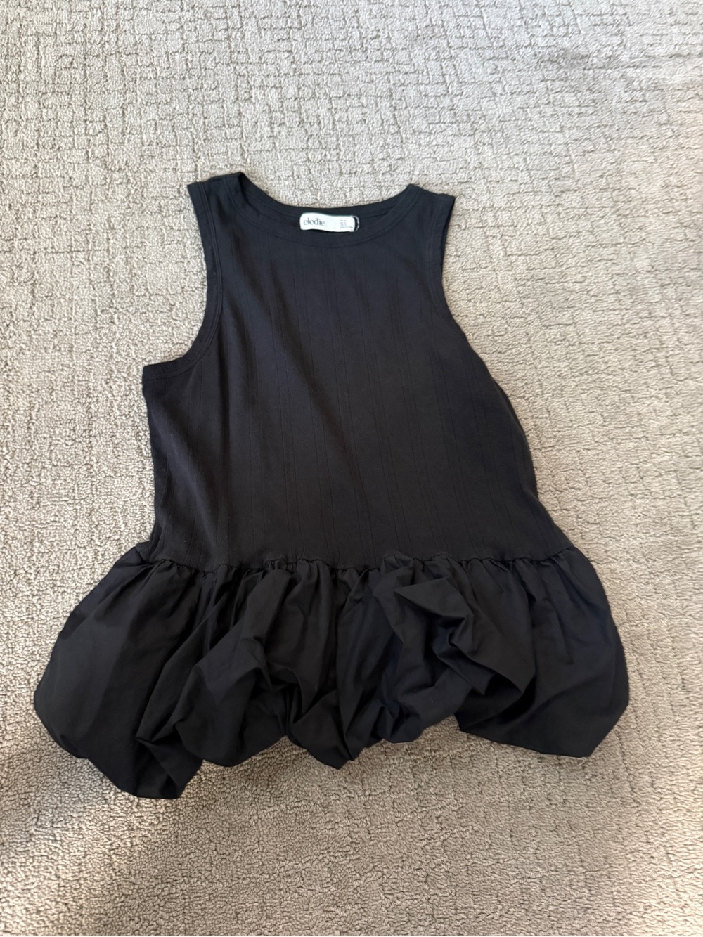 Elodie Black Sleeveless Ruffle Hem Dress